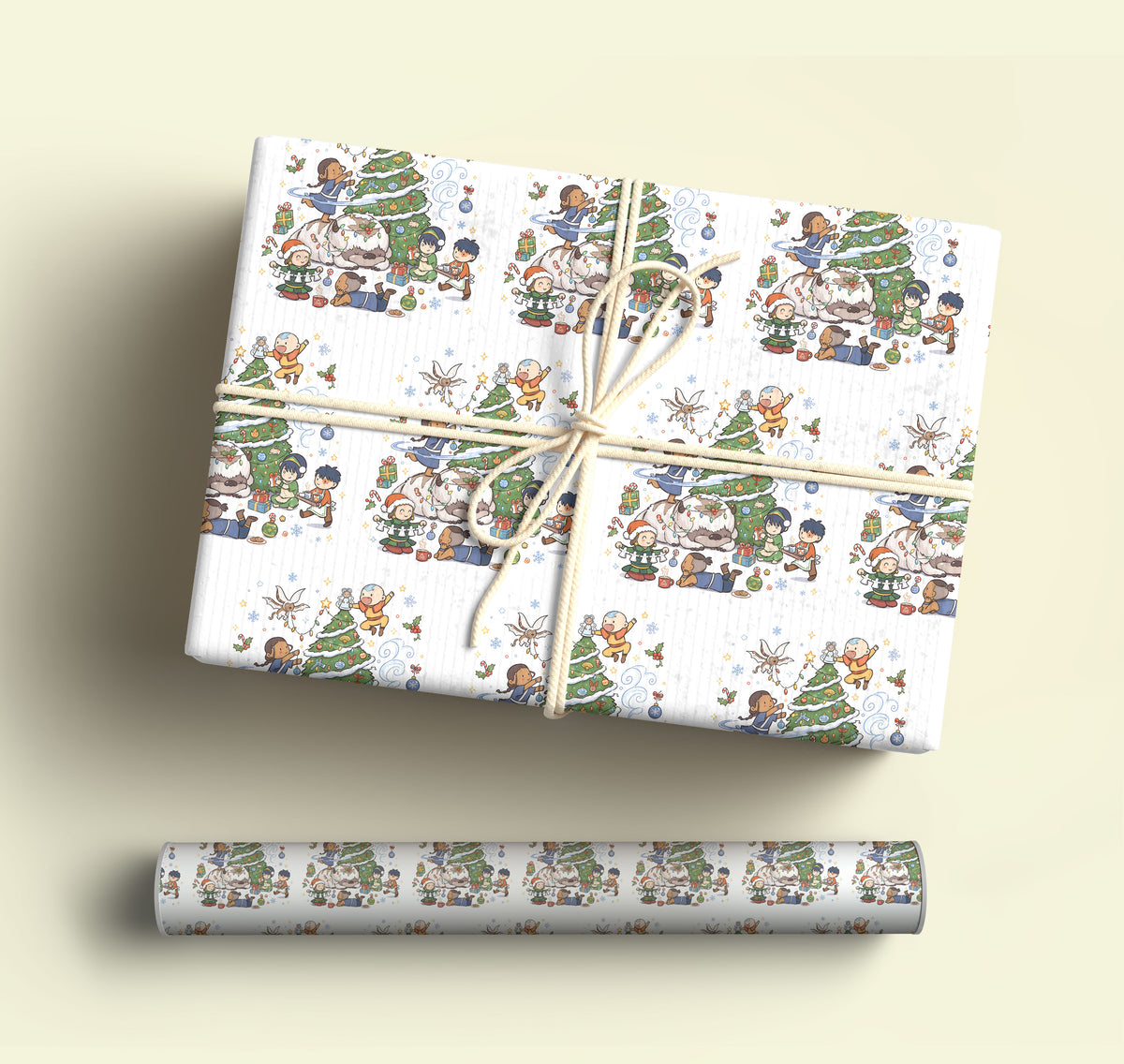 Avatar the Last Airbender Appa & Momo Wrapping Paper - Christmas Tree