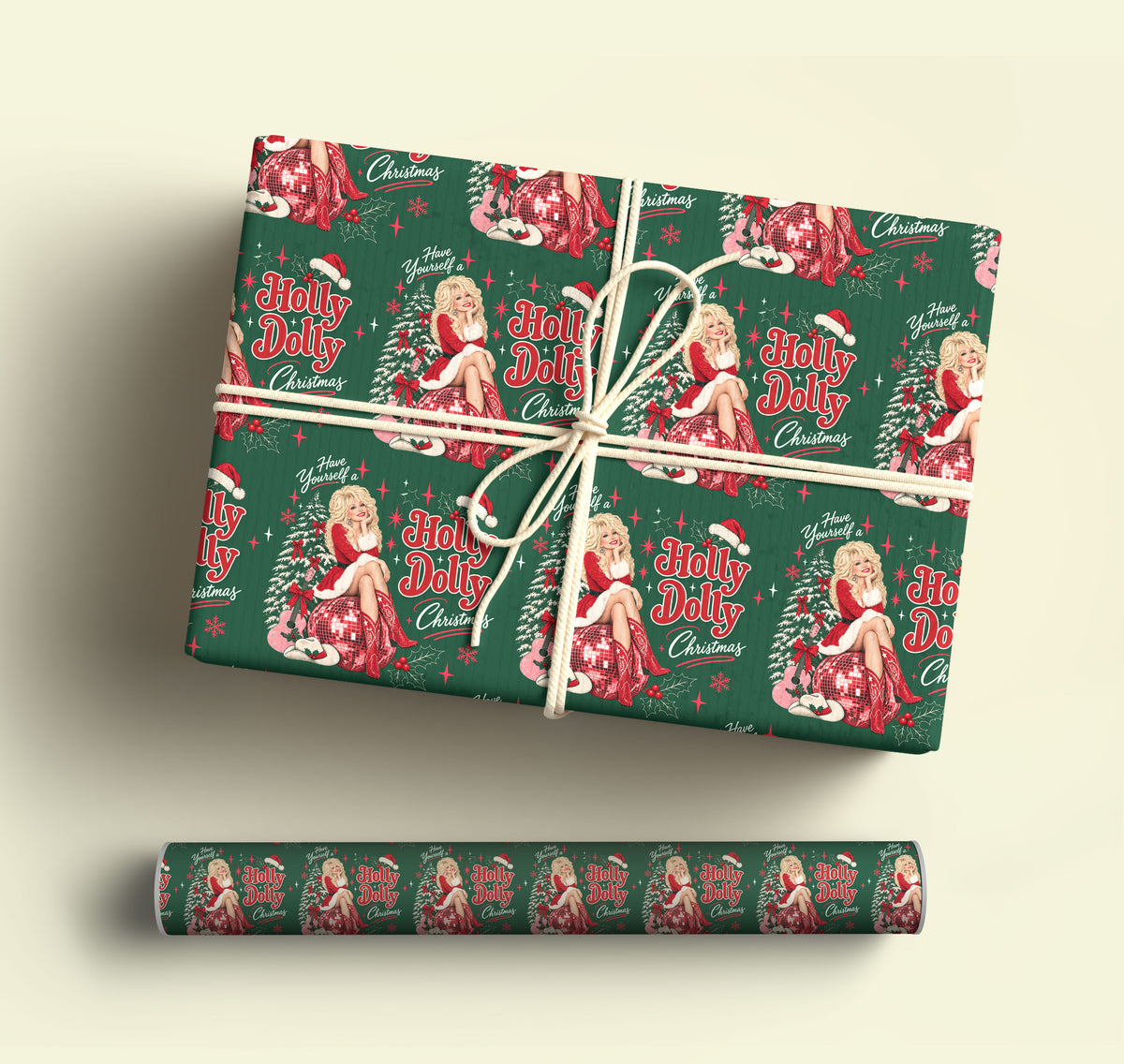 Holly Dolly Disco Wrapping Paper – Dolly Parton Christmas Gift Wrap