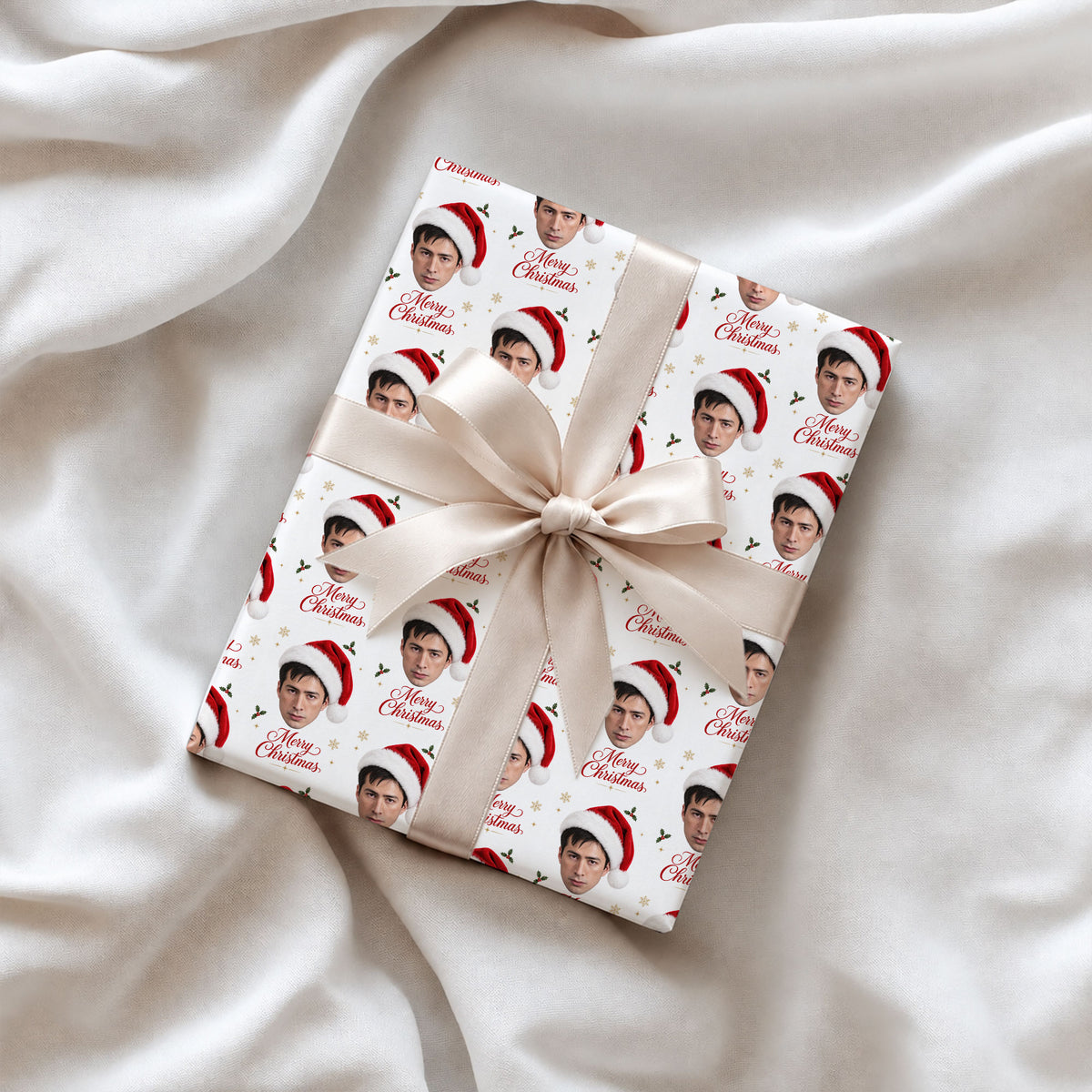 White Santa Hat 2 Heated Rivalry Wrapping Paper – Christmas Gift Wrap for Fans