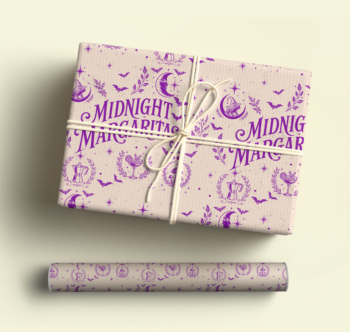 Midnight Margaritas Beige Practical Magic Wrapping Paper – Gift Wrap for Fans
