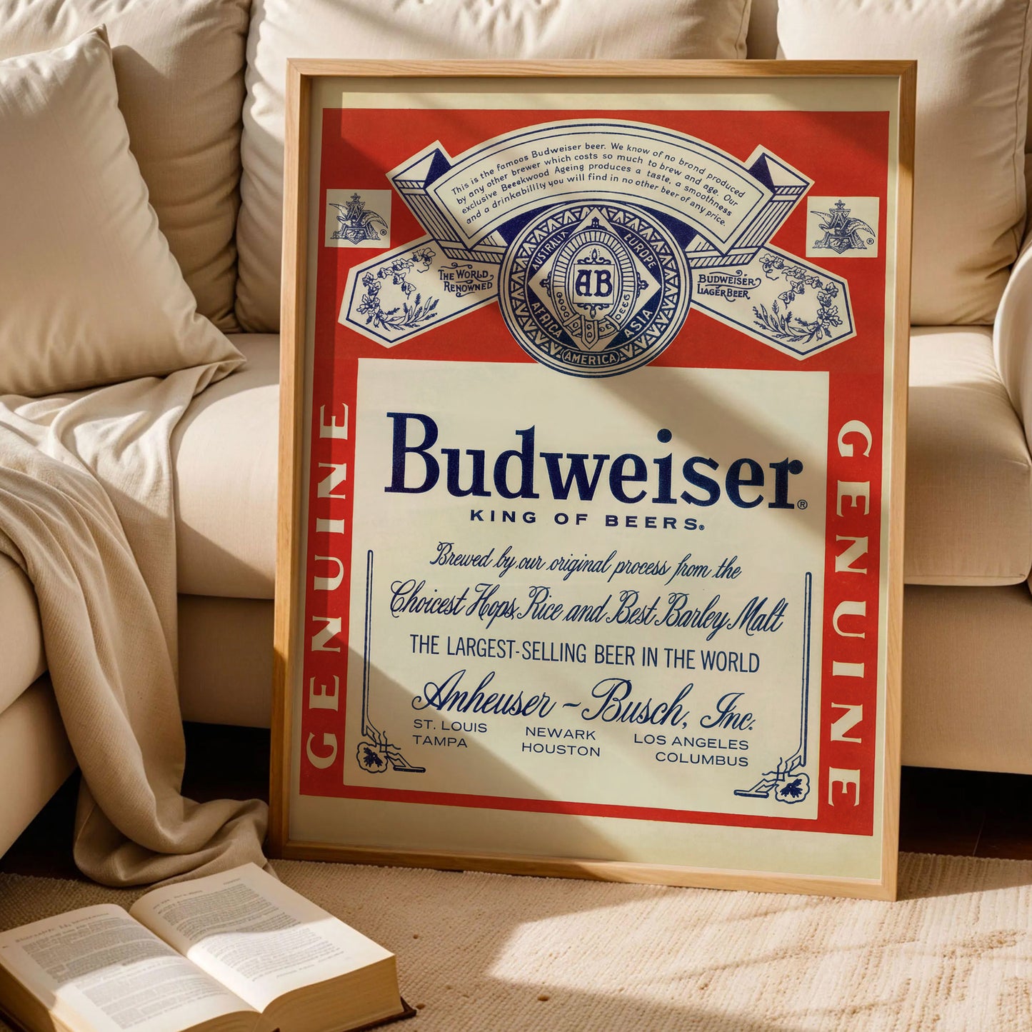 Vintage Boston Bruins Budweiser Advertising Poster
