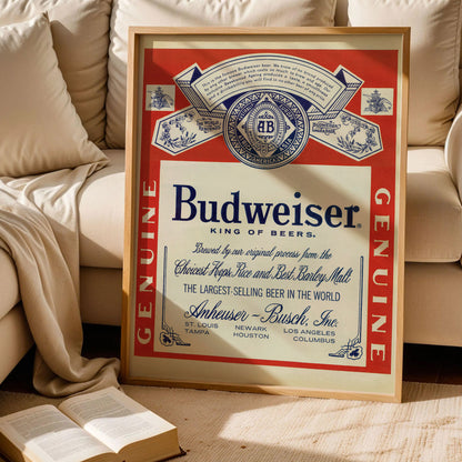 Vintage Boston Bruins Budweiser Advertising Poster