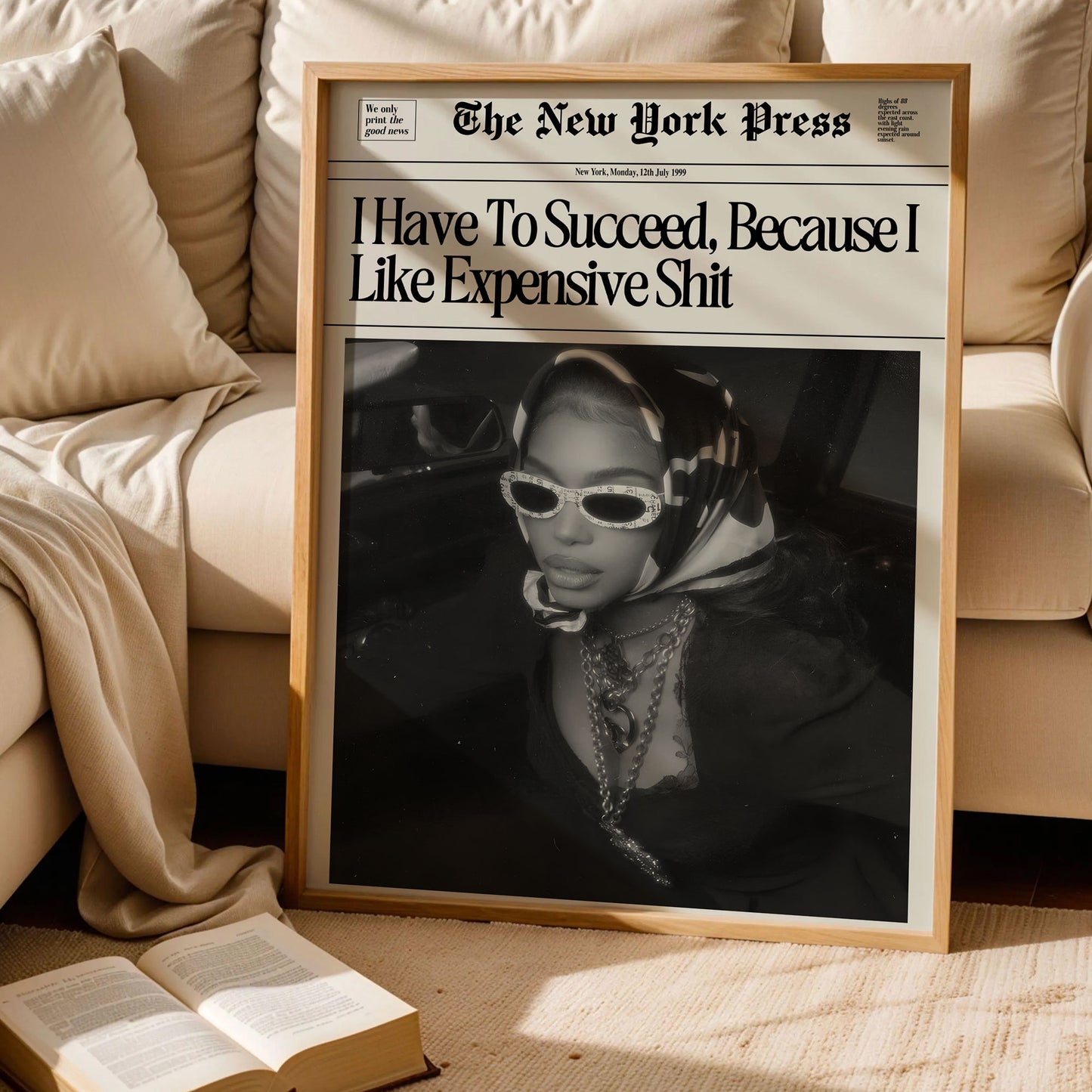 Trendy Newspaper Print Art