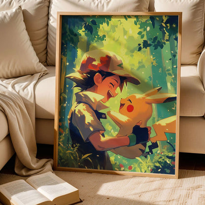 Ash Ketchum and Pikachu Art Print