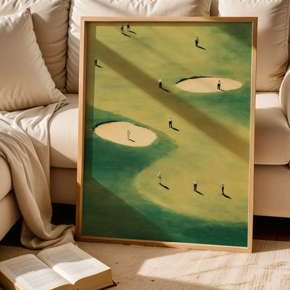Tiny Golfers Abstract Poster