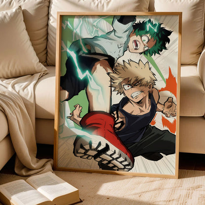 My Hero Academia Deku and Bakugo Anime Poster