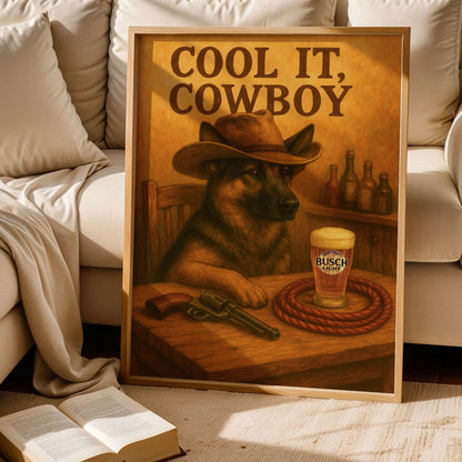 Cowboy Dog Beer Poster
