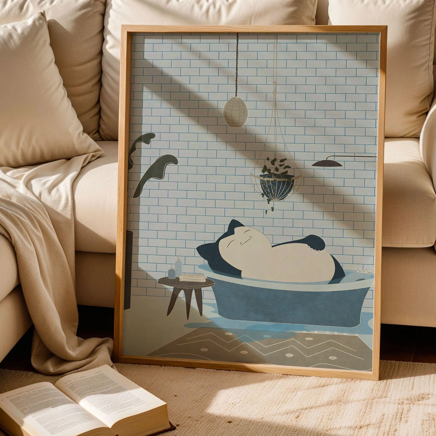 Snorlax Bath Time Art Print