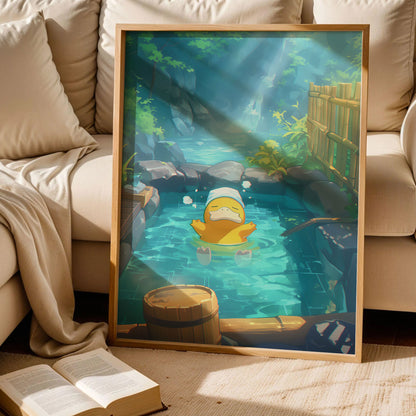 Psyduck Finds Serenity in a Hot Spring Poster
