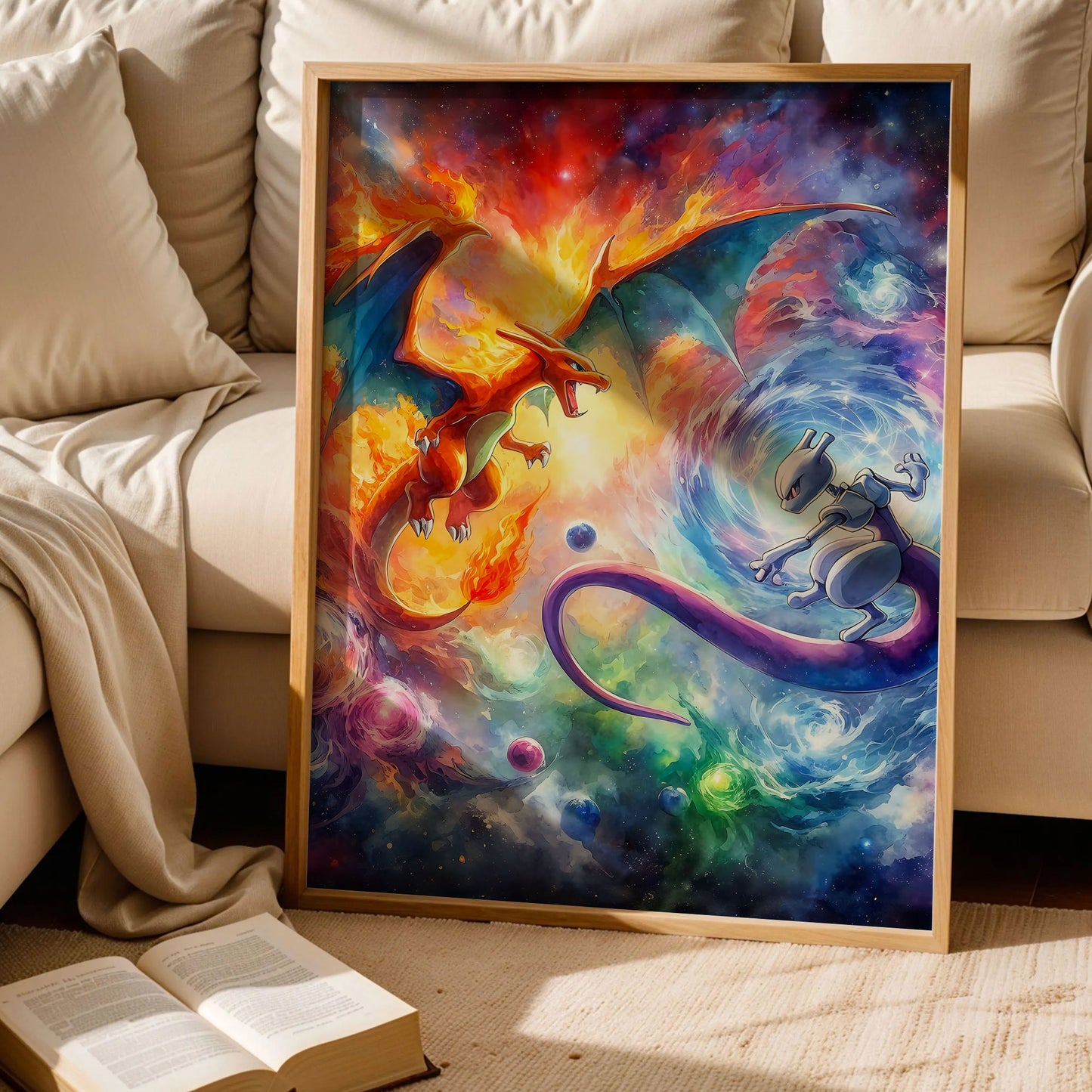 Charizard and Mewtwo Art