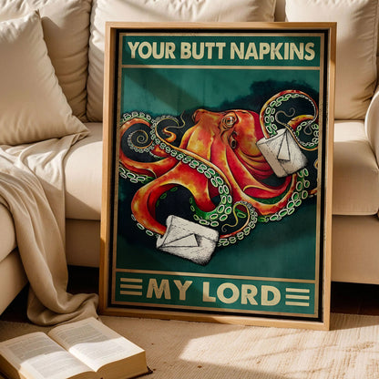 Octopus Toilet Paper Funny Poster