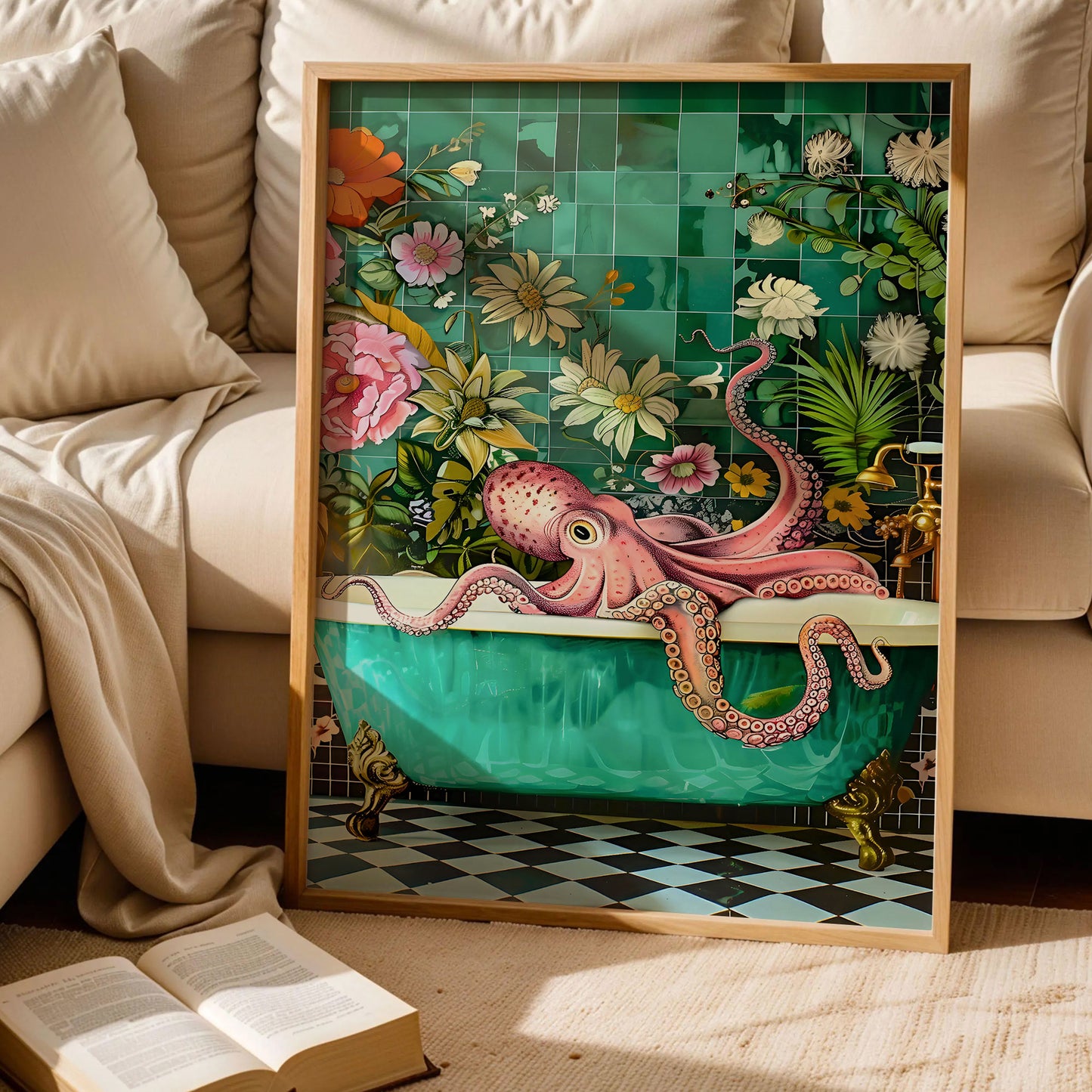Octopus in the Bathtub Poster
