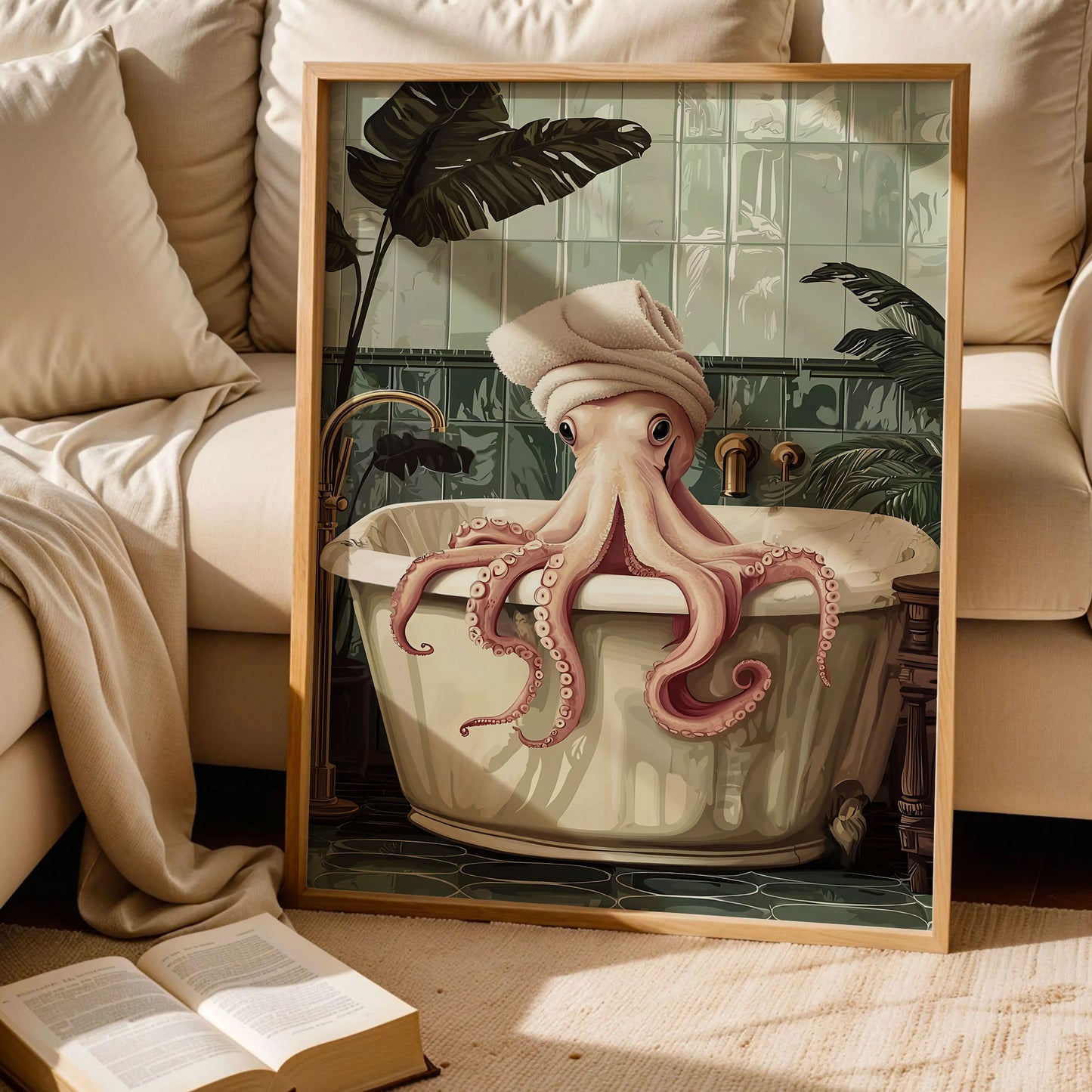 Octopus in the Bathtub Wall Art
