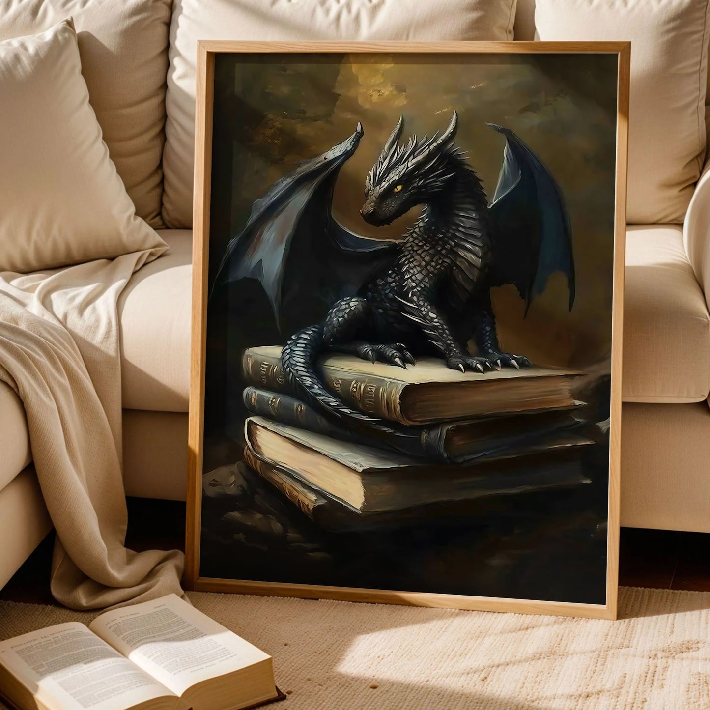 Vintage Dragon Book Print