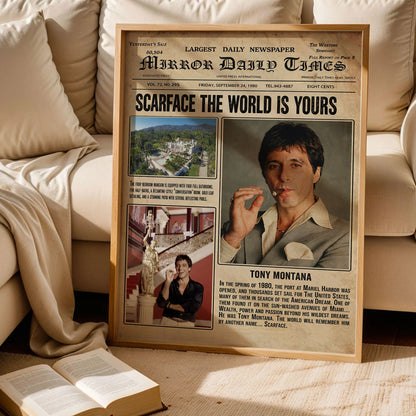 Scarface Newspaper Poster