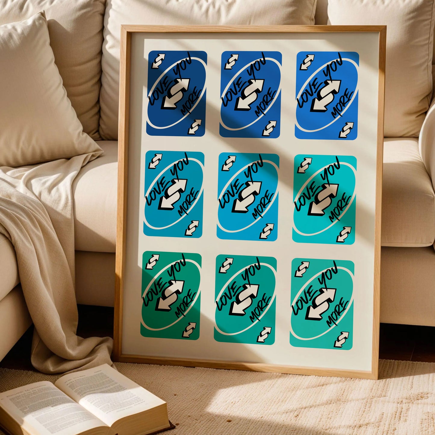 Love You More Uno Reverse Playing Card