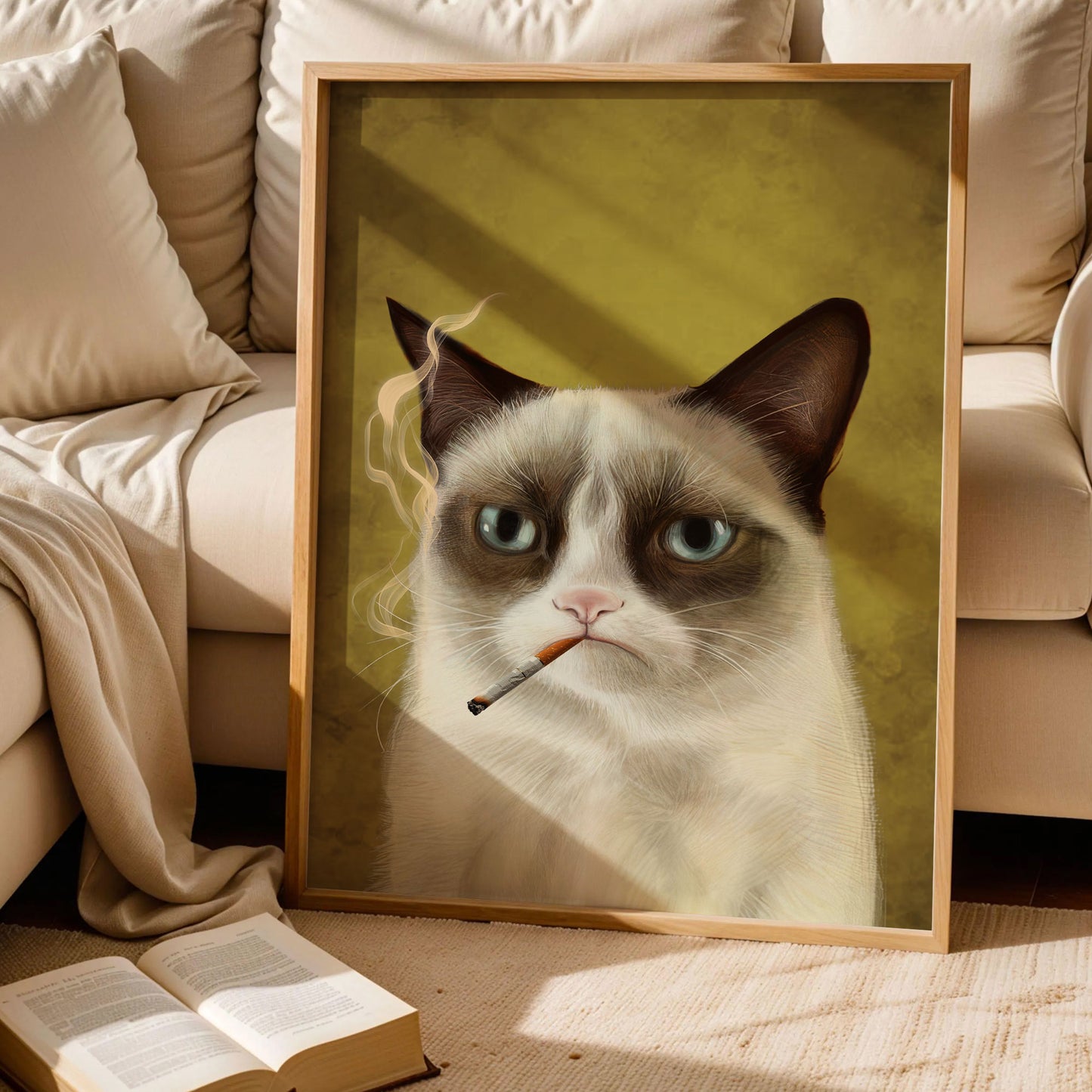 Cat Smoking A Cigar Art Print