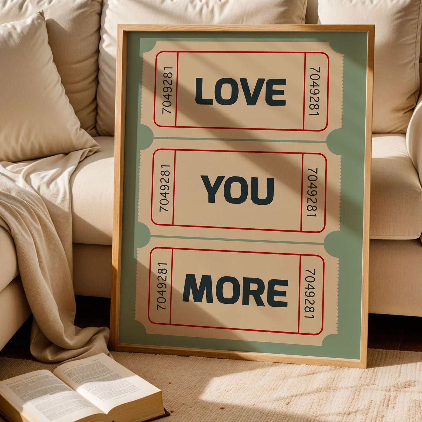 Retro Love Ticket Wall Art