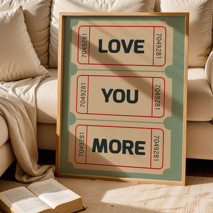 Retro Love Ticket Wall Art
