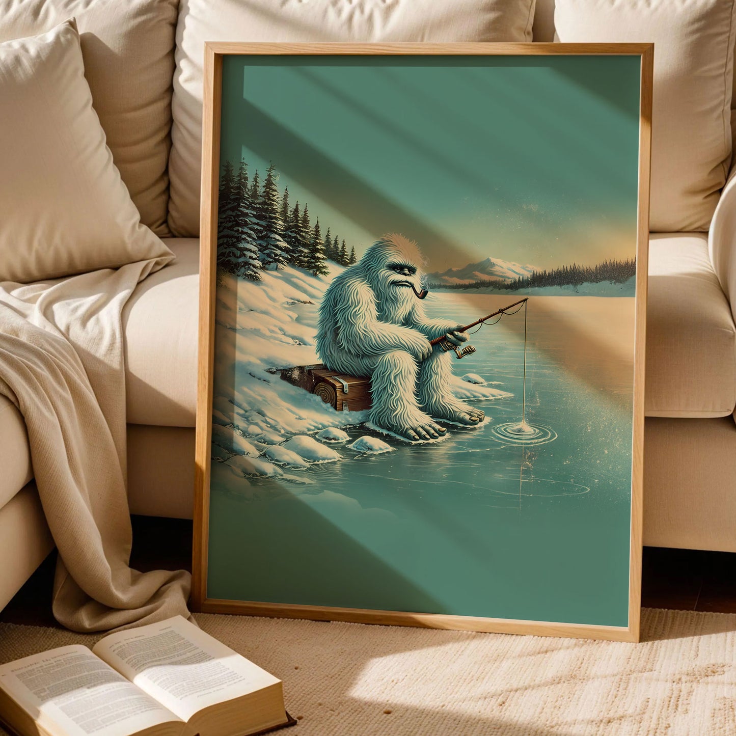 Funny Bigfoot Smoking Art Print