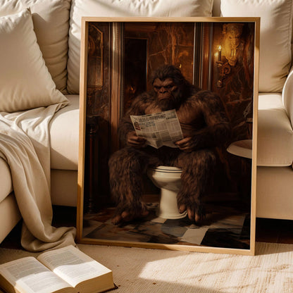 Bigfoot Bathroom Print Art