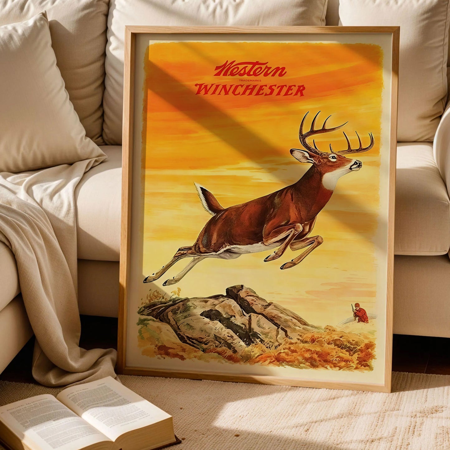 Deer Hunting Art Western Poster