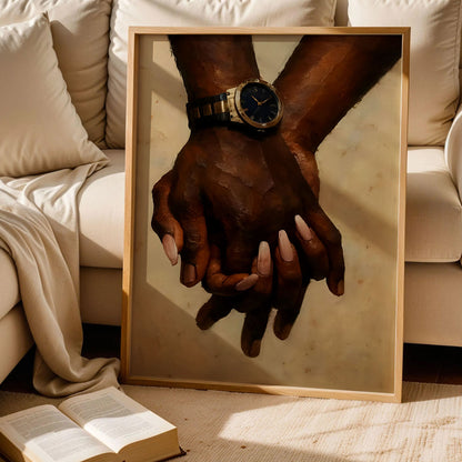Black Couple Holding Hands Poster