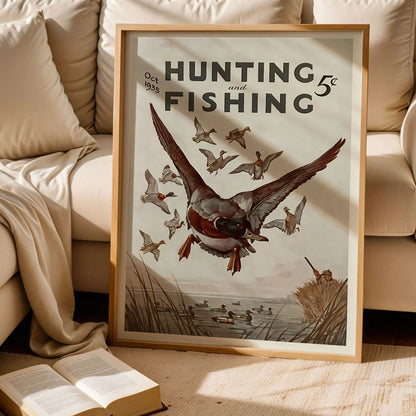 Vintage Hunting and Fishing Art Print