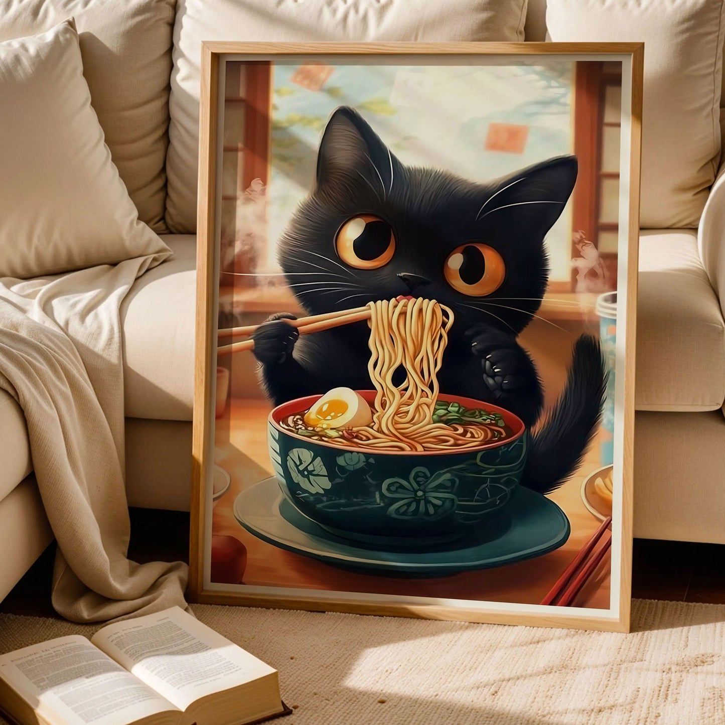 Noodle Cat Thief Anime Print
