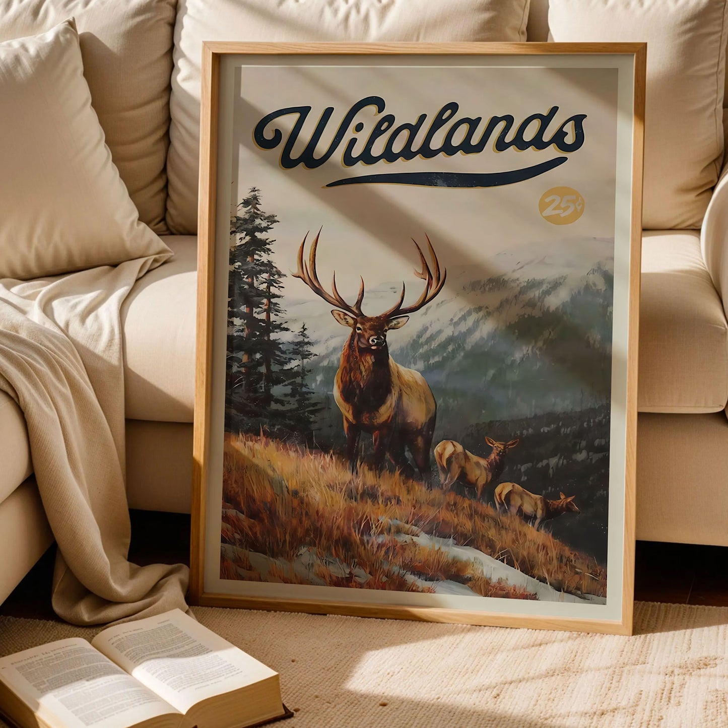 Retro Deer Hunting Art Print