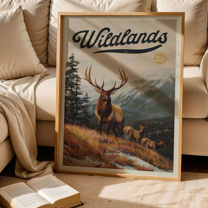 Retro Deer Hunting Art Print