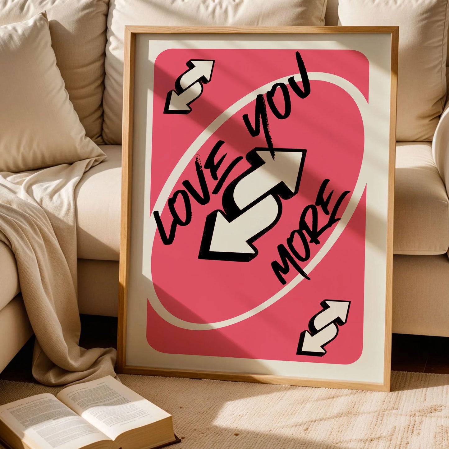 Love You More Uno Reverse Card Poster