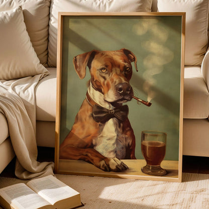 Dog with Cigar Poster