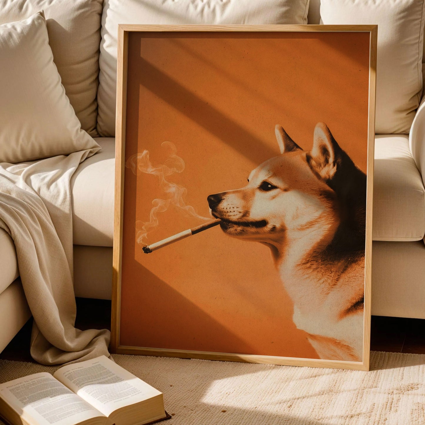 Dog Smoking a Cigarette Poster