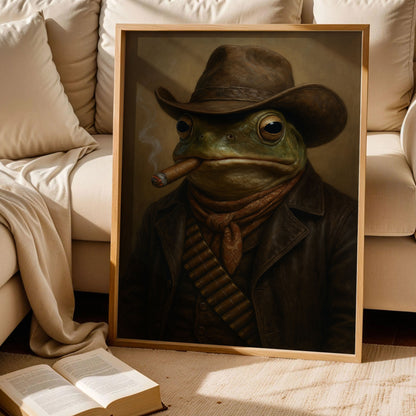 Smoking Cowboy Frog Wall Art