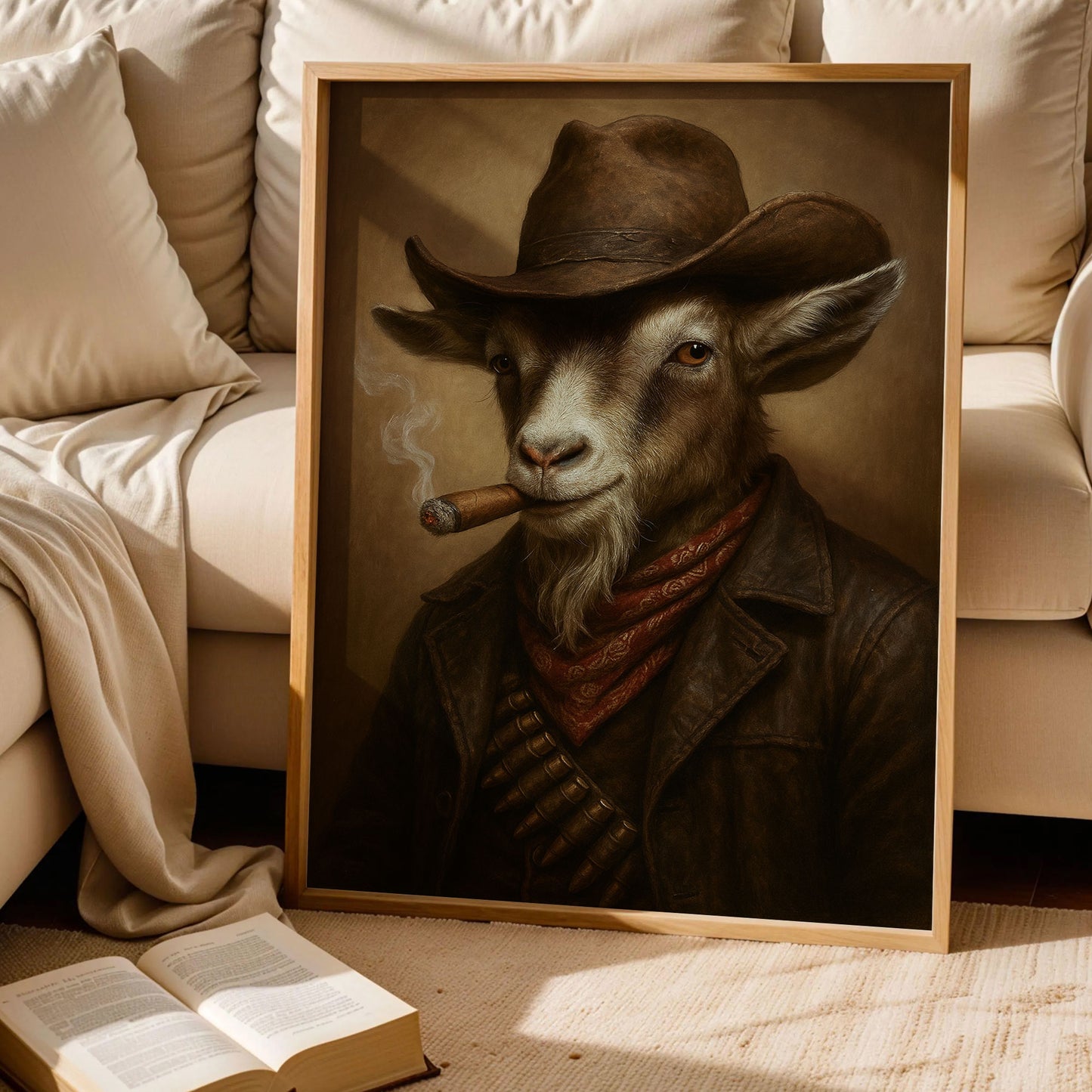 Goat Cowboy Hat Art