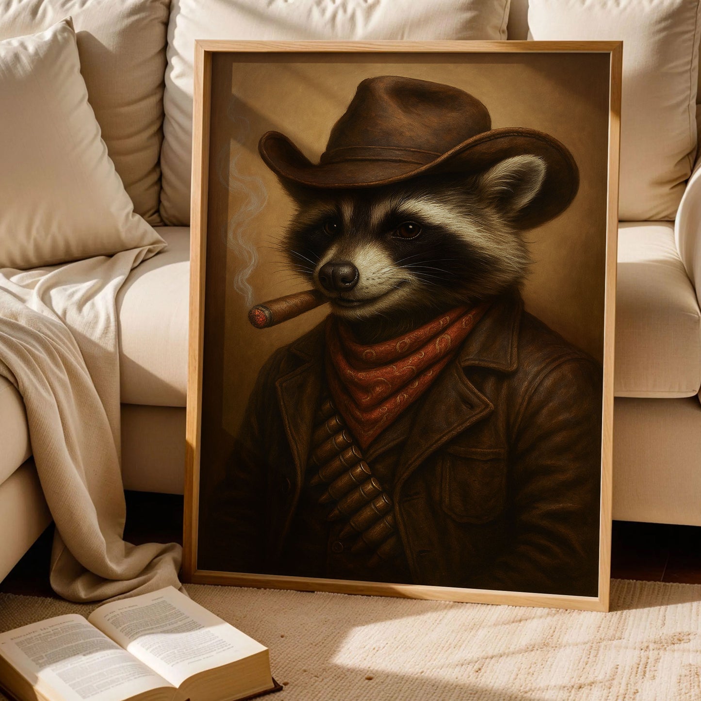 Raccoon Smoking a Cigarette Wall Art