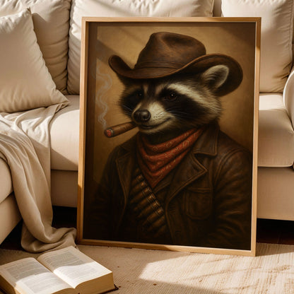Raccoon Smoking a Cigarette Wall Art