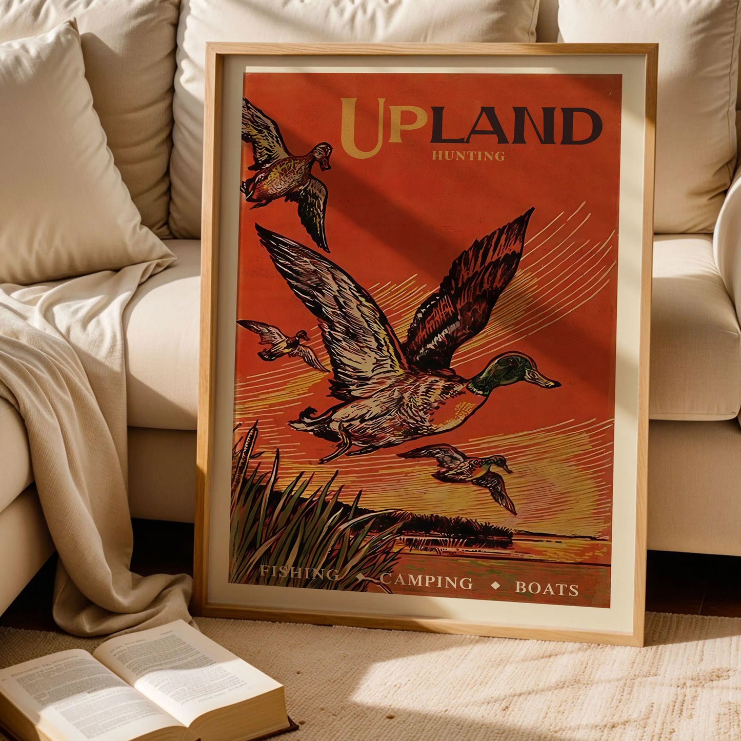 Retro Duck Hunting Art Print