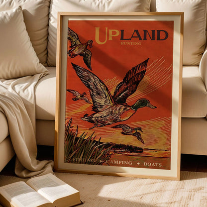 Retro Duck Hunting Art Print