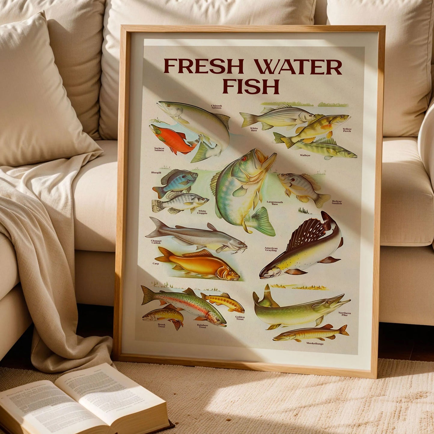 Retro Fresh Water Fish Print