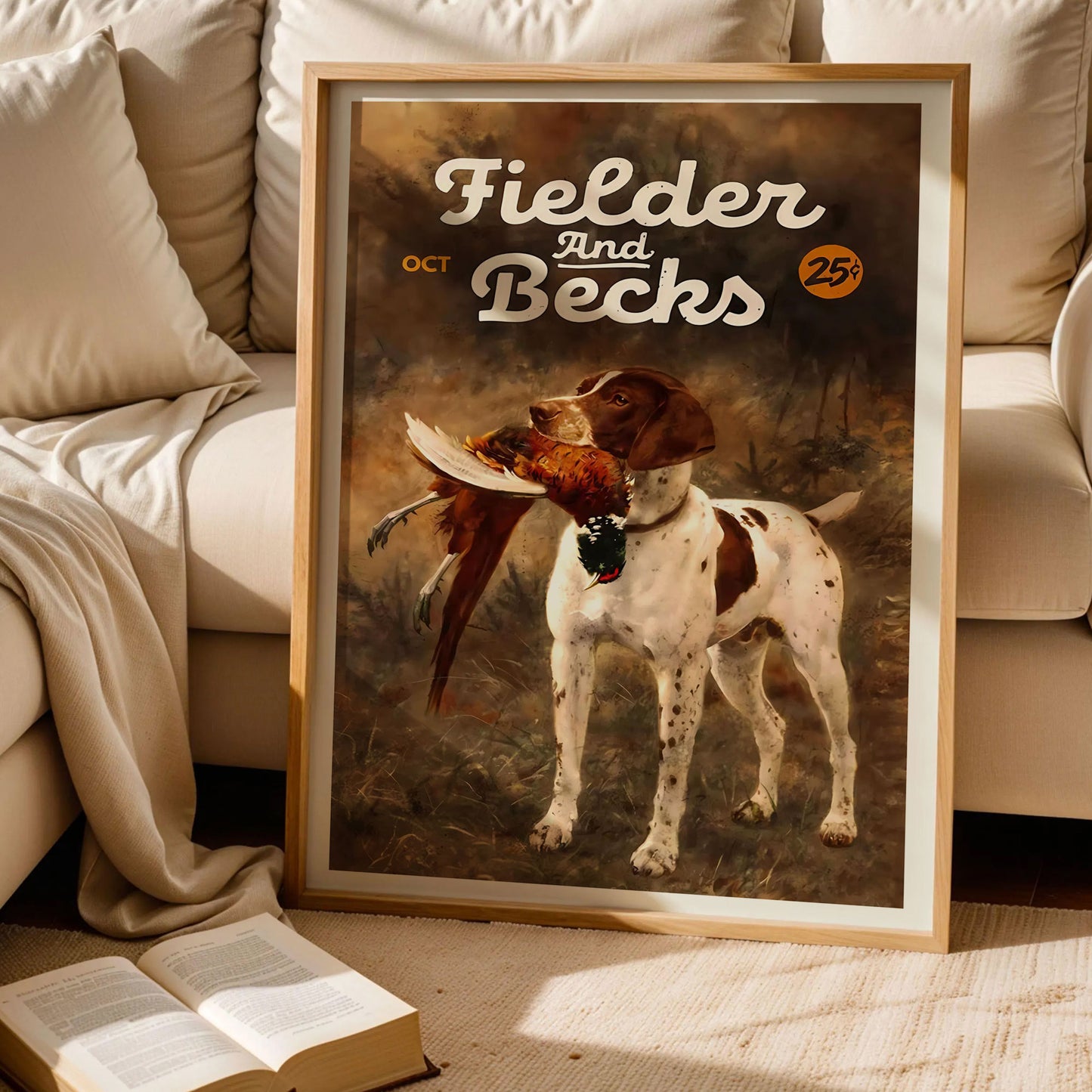 Retro Hunting Dog Art Print