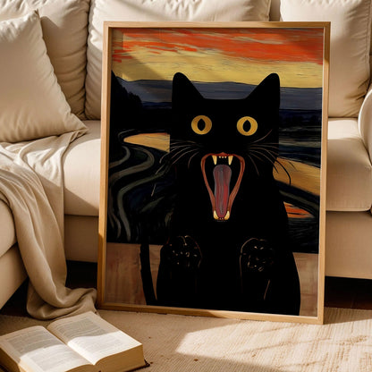 Edvard Munch Scream Black Cat Art