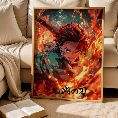 Demon Slayer Tanjiro Kamado Hinokami Kagura Poster