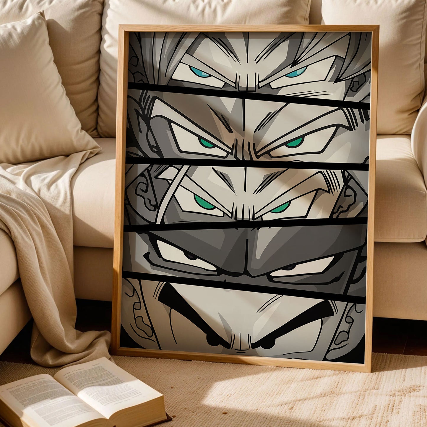 Dragon Ball Z Eyes Heroes BW Poster