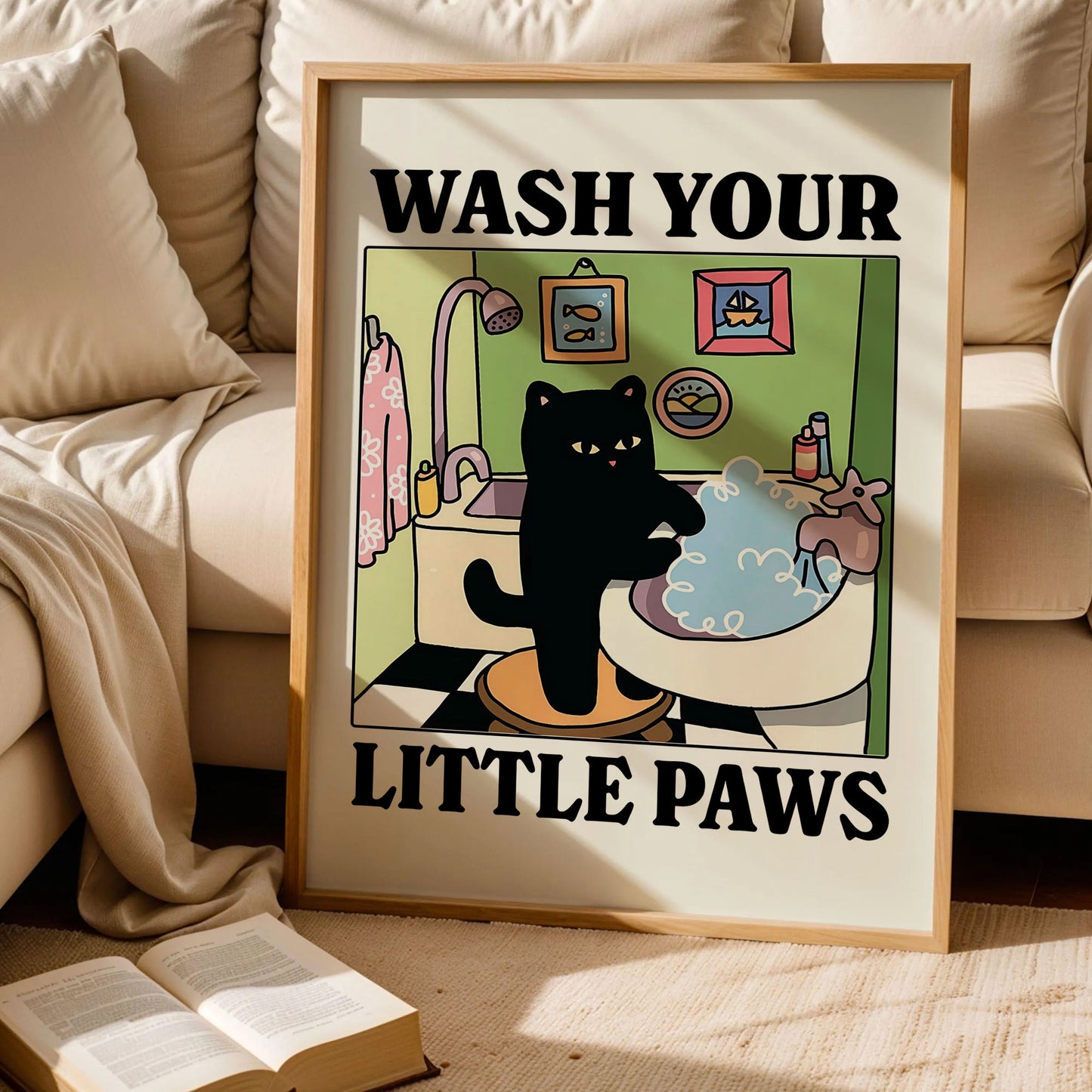 Wash your Paws Cat Print