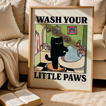 Wash your Paws Cat Print