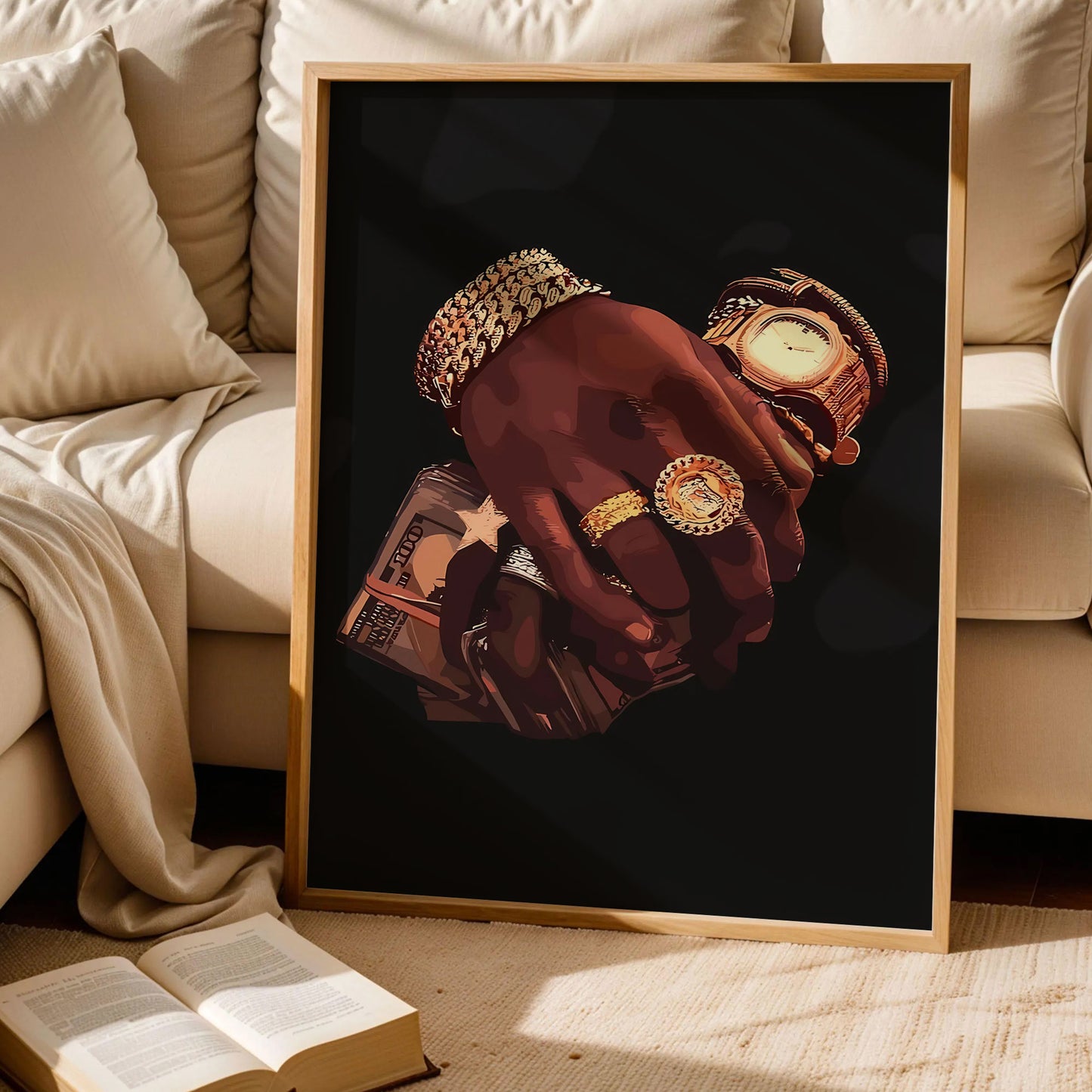 Black Man Gold Jewelry Art Print