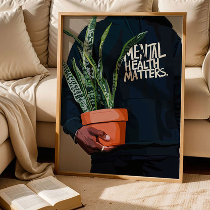Black Man Mental Health Matters Poster