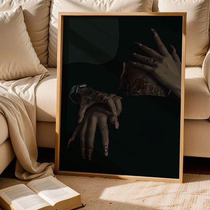 Black Love African Couple Hands Poster